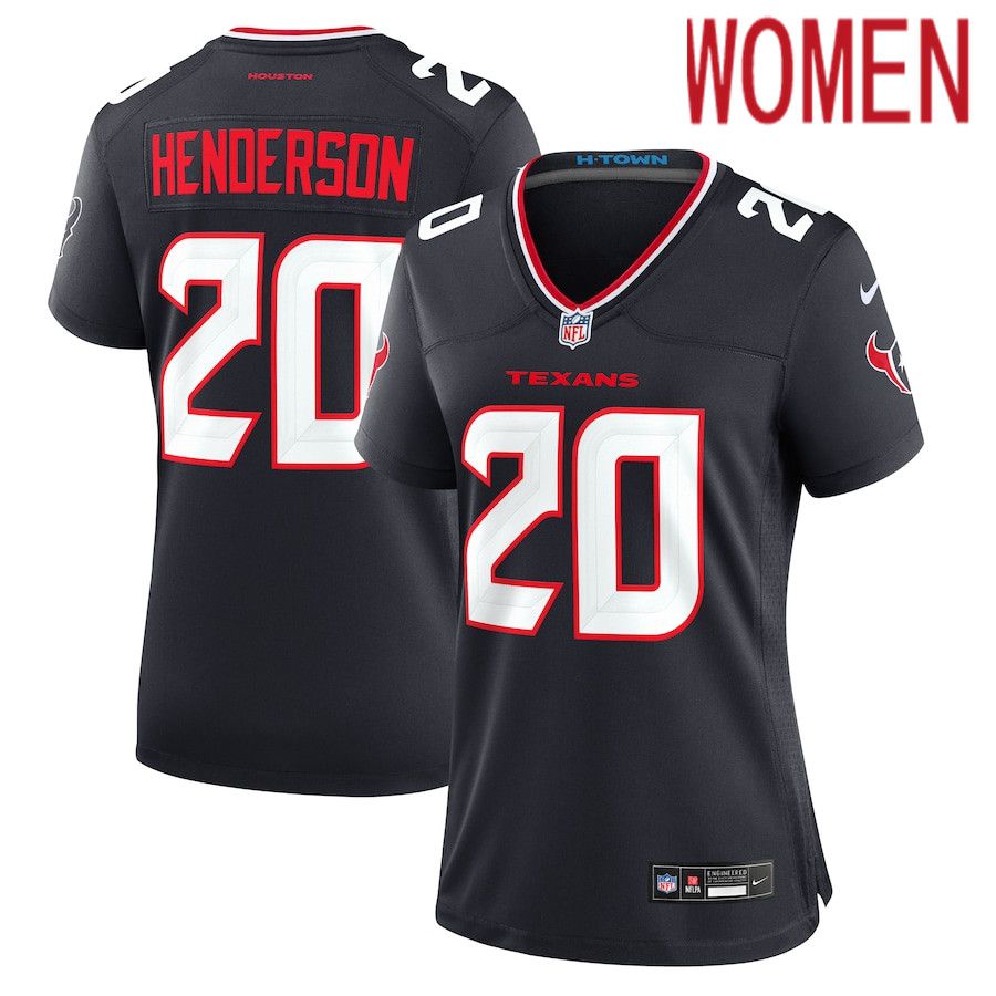 Women Houston Texans #20 C.J. Henderson Nike Navy Team Game NFL Jersey